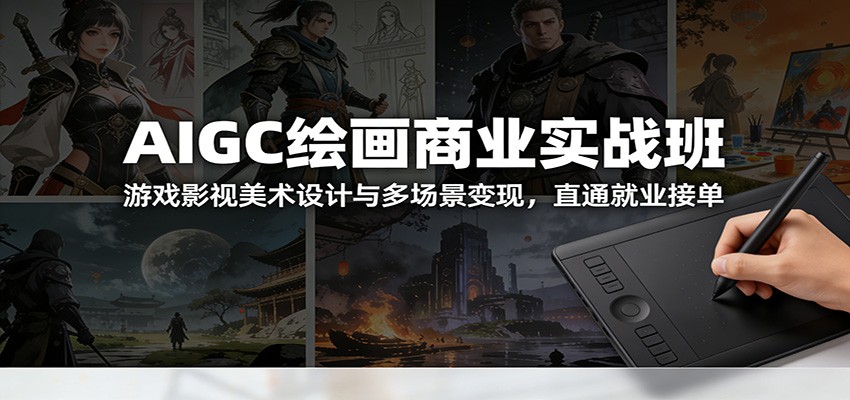 AIGC绘画商业实战班：游戏影视美术设计与多场景变现，直通就业接单牛品源码-源码下载-源码社区-zblog主题插件-PHP源码-三合一源码-直播源码-短视频源码-APP源码-即时通讯-源码-交友源码牛品源码