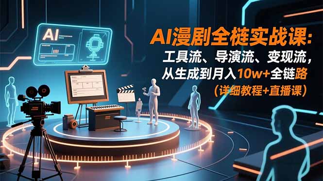 AI漫剧全栈实战课:工具流、导演流、变现流,从生成到月入10w+全链路 (详细教程+直播课牛品源码-源码下载-源码社区-zblog主题插件-PHP源码-三合一源码-直播源码-短视频源码-APP源码-即时通讯-源码-交友源码牛品源码