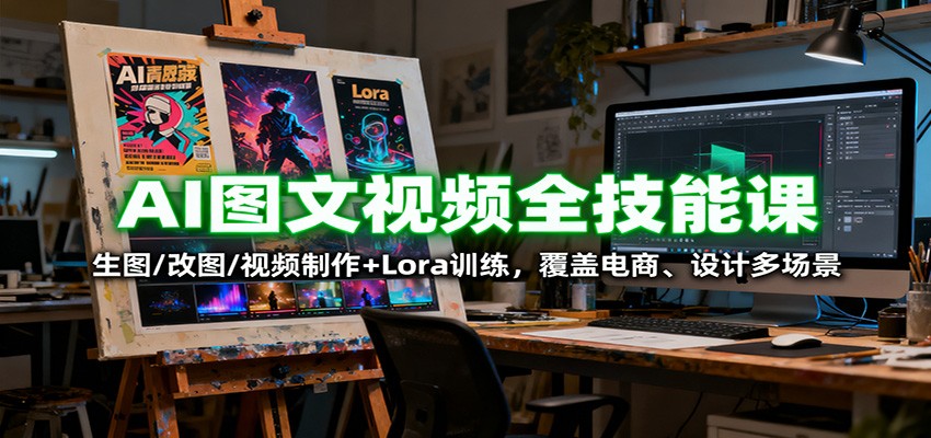 AI图文视频全技能课：生图/改图/视频制作+Lora训练，覆盖电商 、设计多场景牛品源码-源码下载-源码社区-zblog主题插件-PHP源码-三合一源码-直播源码-短视频源码-APP源码-即时通讯-源码-交友源码牛品源码