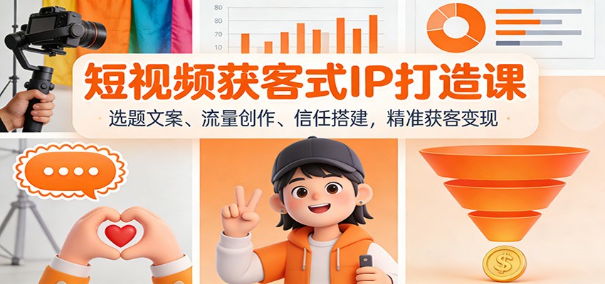 短视频获客式IP打造课:选题文案、流量创作、信任搭建,精准获客变现牛品源码-源码下载-源码社区-zblog主题插件-PHP源码-三合一源码-直播源码-短视频源码-APP源码-即时通讯-源码-交友源码牛品源码