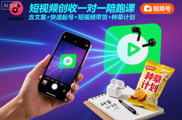 短视频创收一对一陪跑课,含文案+快速起号+短视频带货+种草计划牛品源码-源码下载-源码社区-zblog主题插件-PHP源码-三合一源码-直播源码-短视频源码-APP源码-即时通讯-源码-交友源码牛品源码