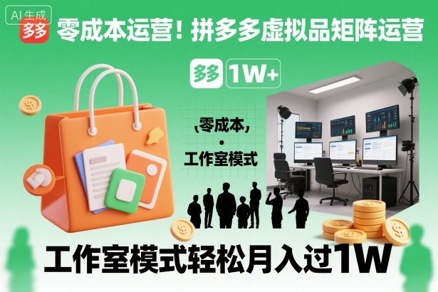 零成本运营!拼多多虚拟品矩阵运营,工作室模式轻松月入过1W牛品源码-源码下载-源码社区-zblog主题插件-PHP源码-三合一源码-直播源码-短视频源码-APP源码-即时通讯-源码-交友源码牛品源码