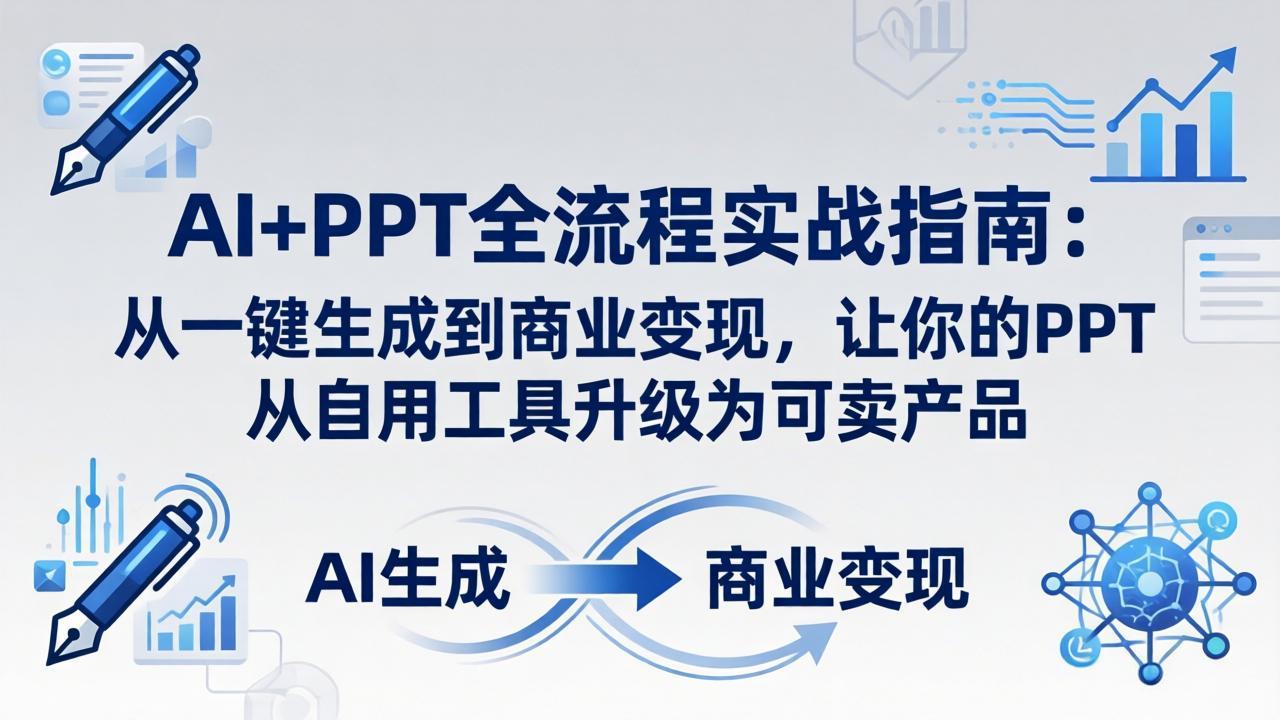 AI+PPT全流程实战指南-更新4月21:从一键生成到商业变现,让你的PPT从自用工具升级为可卖产品牛品源码-源码下载-源码社区-zblog主题插件-PHP源码-三合一源码-直播源码-短视频源码-APP源码-即时通讯-源码-交友源码牛品源码