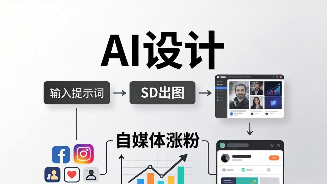 人人都是AI设计师：SD出图+自媒体涨粉一站教学，告别图文素材焦虑，AI设计让你轻松避开内卷牛品源码-源码下载-源码社区-zblog主题插件-PHP源码-三合一源码-直播源码-短视频源码-APP源码-即时通讯-源码-交友源码牛品源码