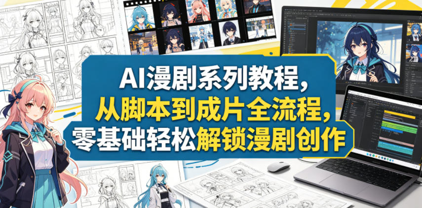 AI漫剧系列教程,从脚本到成片全流程,零基础轻松解锁漫剧创作牛品源码-源码下载-源码社区-zblog主题插件-PHP源码-三合一源码-直播源码-短视频源码-APP源码-即时通讯-源码-交友源码牛品源码
