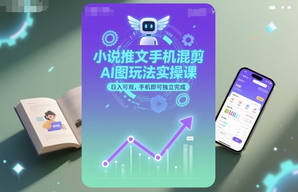 小说推文手机混剪AI图玩法实操课,日入可观,手机即可独立完成牛品源码-源码下载-源码社区-zblog主题插件-PHP源码-三合一源码-直播源码-短视频源码-APP源码-即时通讯-源码-交友源码牛品源码